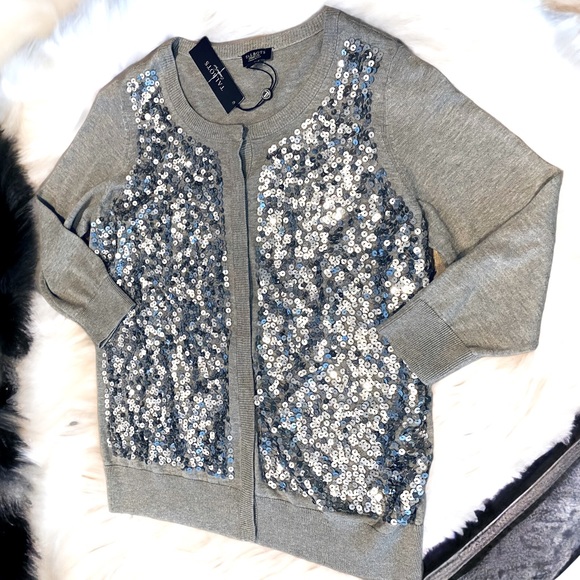 NWT Talbots Sequin Cardigan Sweater Women’s Size XP Petites - Picture 2 of 9